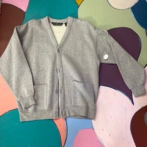 Cardigan, New w Tags, BAW Athleticwear, heavy fleece, pockets, gray
